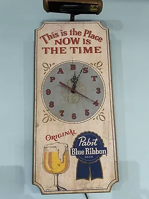 Pabst Blue Ribbon Beer Sign Vintage 1979 Wall Clock  • $120