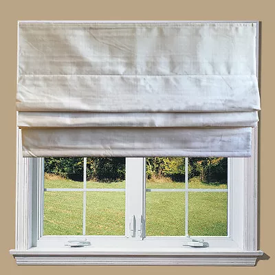 Ivory Linen Blackout Roman Blind -choice Of Standard Or Deluxe Cassette Headrail • £40