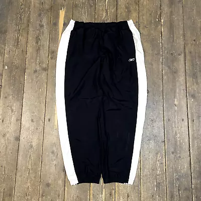 Reebok Track Pants Y2K Vintage Straight Leg Training Joggers Black Mens Medium • £25