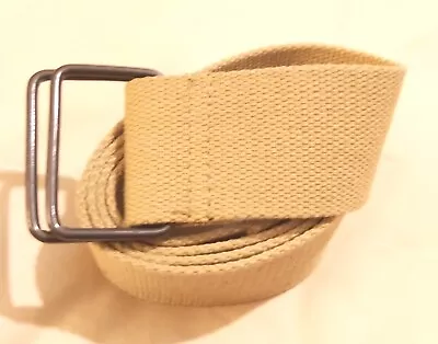 Unbranded Unisex Canvas Belt  Tan/Khaki Double-D Ring Square Buckles 2 W X 38 L • $8.99