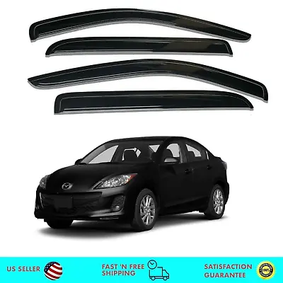 Side Window Sun Vent Visor Rain Guards Deflectors For Mazda 3 Sedan 2011-2013 • $31