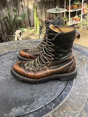 Vtg Herman Survivor Men’s Leather Work Logger  Hunting Boots Size 9 • $72
