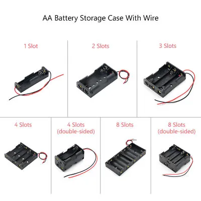 1/2/3/4 Slots AA Battery Holder Cells DIY Case With Lead Cables Box ABS Box 1x • $4.27
