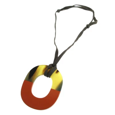 $150.40 • Buy HERMES Buffalo Horn Necklace Brown Orange Vintage Authentic AK25716e