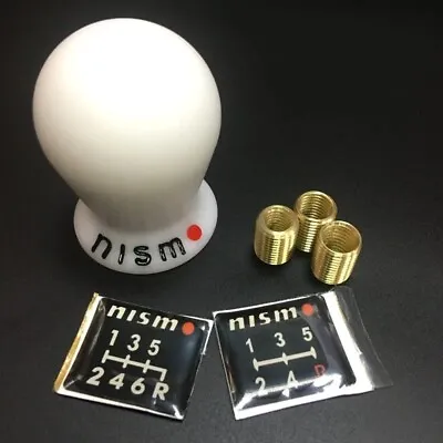 Nismo White Resin 5/6 Speed Gear Stick Shift Knob Shifter Lever • $21.99