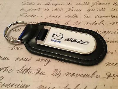 Mazda Mx 5 Printed Black Leather Key Ring Fob  • $7.41