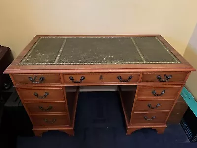 Yew Desk With Leather Top • £65