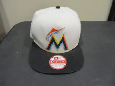 Miami Marlins Snapback Baseball Hat Cap Adult White New Era Mens MLB * • $14.95