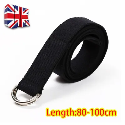 Double D Ring Belts Canvas Waist Belt Fabric Webbing Strap Waistband Mens Womens • £5.39