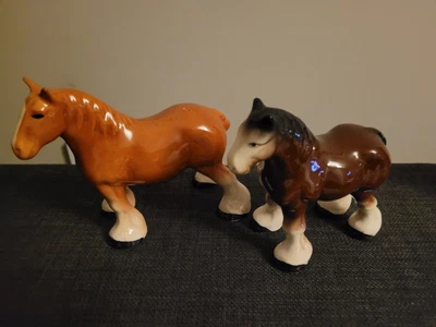 £9.99 • Buy Shetland Pony Shire  Horse Porcelain/ Ceramic Figurines Marked England? Stamped
