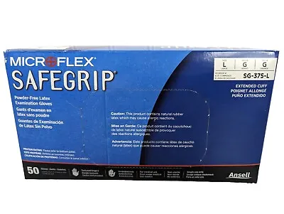 Microflex SG-375 SafeGrip LARGE Latex Blue Exam Gloves 500 Pack - 10 BOXES • $109