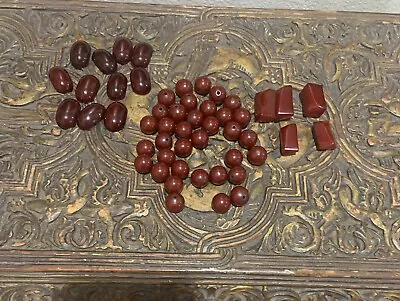 Cherry Amber Bakelite Loose Beads 103 Grams • $610