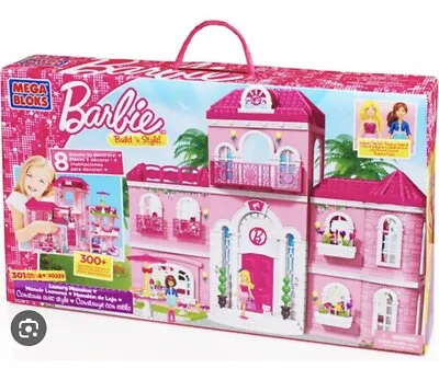 BARBIE Mega Bloks Barbie Build 'n Style Luxury Mansion Playset NEW • $199