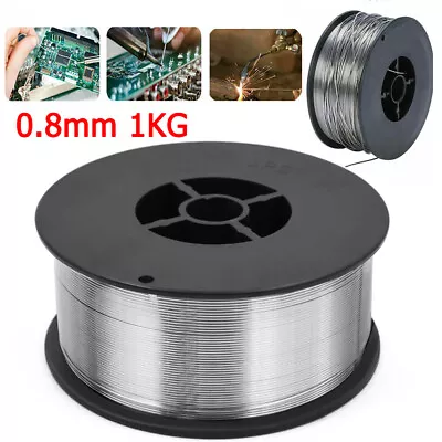 GASLESS MILD STEEL MIG WELDING WIRE REEL SPOOL ROLL FLUX CORED NO GAS 0.8mm 1KG • £8.80