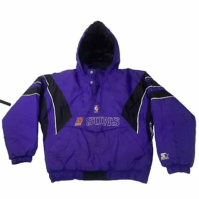 Vintage Phoenix Suns Starter Pullover Jacket Size L Authentic NBA Basketball • $149.99