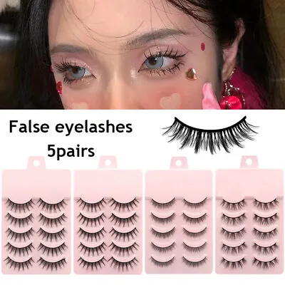 $1.10 • Buy 5 Pairs 3D Mink False Eyelashes Wispy Cross Long Thick Natural Fake Eye Lashes