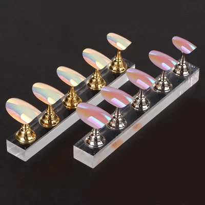 £2.99 • Buy Magnetic Crystal Nail Art Practice Display Stand Base Tip Holder Manicure Set 3W