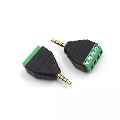 AV 3.5mm 4 Pin Male To AV Screw Terminal Stereo Jack Block Plug Connector DH FS • £3.66