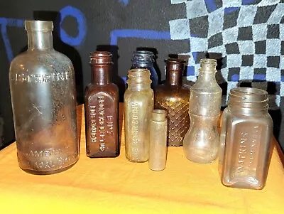 Lot Of 8 Vintage Glass Old Bottles • $27