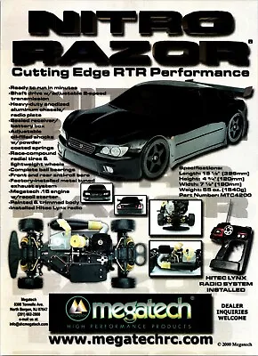 Megatech Nitro Razor RC Car Print Ad Wall Art Decor RTR • $17.99