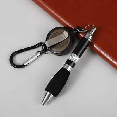 Buckle Ring Lanyard Stationery Retractable Key Chain Ballpoint Pen D❤6 • £3.02