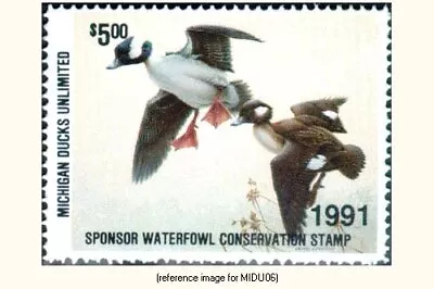 D2K Michigan Ducks Unlimited 1991 $5.00 Stamp (bufflehead) • $14.50