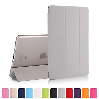 For IPad Air (1st Gen 2013) Leather Case Crystal Clear Back Stand Slim Cover • £6.98