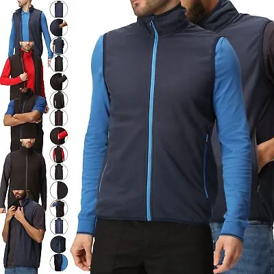 Mens Regatta Lightweight Micro Fleece Gilet Full Zip Up Bodywarmer Vest Jacket • £8.99