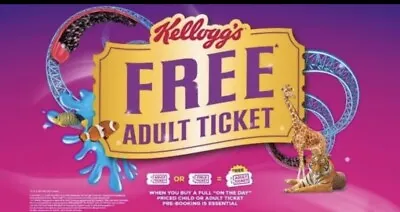£1.90 • Buy KELLOGGS Free Adult Ticket,Merlin Attractions Exp30/06/24- Online Code Only