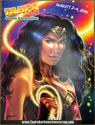 Morgan Davidson SIGNED Tampa Bay Comic Con Art Poster ~ Gal Gadot Wonder Woman • $29.99