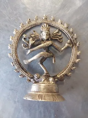 Vintage Aged Brass Hindu Nataraja Shiva Figurine  Statue • $9