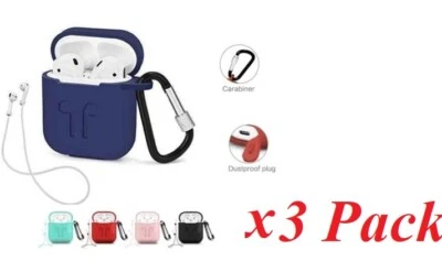 $7.59 • Buy 3x Pack Apple Airpod Shockproof Case Airpods Cover  Anti Lost Strap Holder Case
