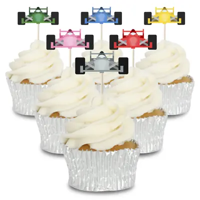 Racing Car Cupcake Toppers 12/Pk F1 Formula One Racing Cake Decorating Baking    • £3.59