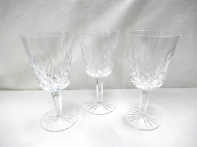 $29.99 • Buy (3) Signed Waterford Lismore Water 6 7/8  Tall Flutes Stems Glasses EUC!