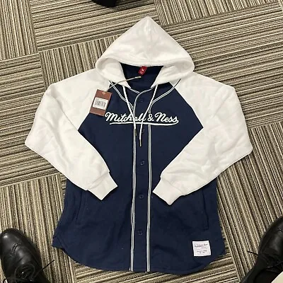 New Mitchell And Ness Branded Fleece Jacket Hoodie Medium • $39