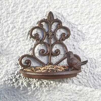 Garden Hanging Bird Feeder Cast Iron Wall Mounted Treat Feeding Outdoor Decor • £9.99