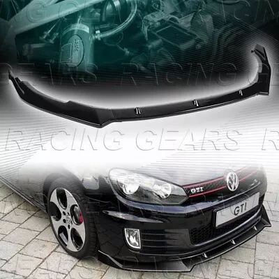 Painted Blk Front Bumper Splitter Spoiler Lip Fit 10-13 Volkswagen Golf Mk6 Gti • $56.95