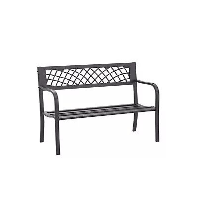 FDW Patio Metal Park Bench With Armrests Sturdy Steel Frame Furniture For Yar... • $122.97