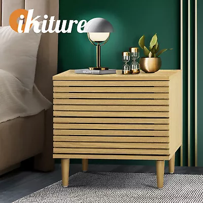 Oikiture Bedside Tables Side Table 2 Drawers Bedroom Furniture Storage Cabinet • $68.90