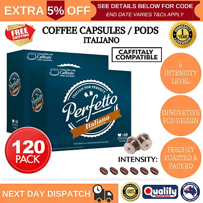 Coffee Capsule Pods 120 Pack Italiano Perfetto Works With Caffitaly Machine NEW • $56.20