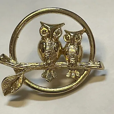 $125 • Buy Vintage Avon Two Owls Sitting On A Branch. Chi Omega Sorority Big/Lil Sis Pin