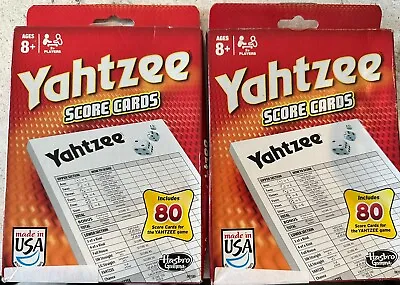 2~Hasbro Gaming Yahtzee Score Pad Cards 80 Sheets Replacement Game Refill • $16.99