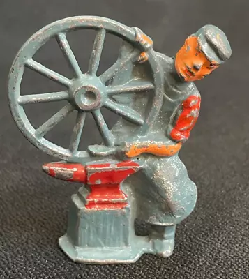 Manoil Happy Fram Series Blacksmith W/ Anvil & Wagon Wheel Metal Figure • $16.94