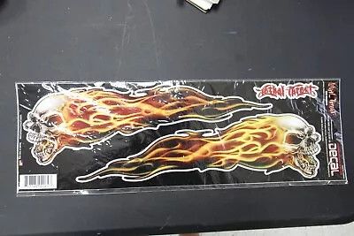 Skull Flames Stickers Decals For Motorcycle ATV Car Truck By Lethal Threat • $7.95