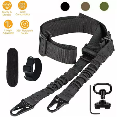 Tactical 2 Point Sling QD Swivel Adjustable Rifle Gun Sling Strap W/ MLOK Swivel • $12.99