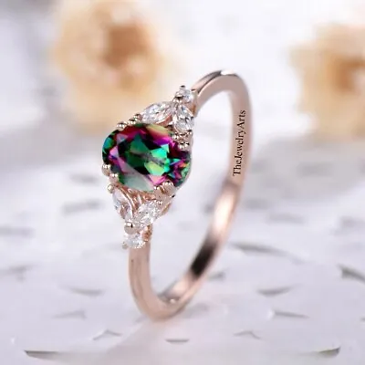 Natural Mystic Topaz Ring/ 925 Sterling Silver/ Natural Purple Mystic Ring • $37.79