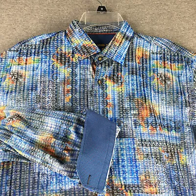 Luchiano Visconti Shirt Mens Large Flip Cuff Button Up Party Loud Adult • $28.79