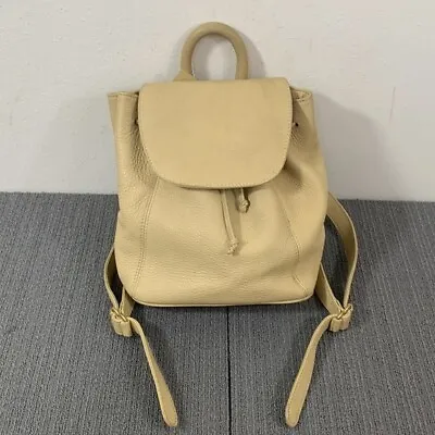 Vintage Coach Sonoma Backpack Medium Beige Leather Drawstring Bag D6E-4911 • $74.99
