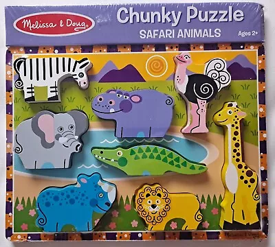 NEW/SEALED   Melissa & Doug   SAFARI ANIMALS  #3722   Chunky Puzzle   2YRS+ • $7.75