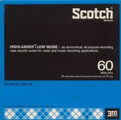 NEW Lot 2 Scotch Recording Tape Highlander Low Noise 60 Min Magnetic Tape 228 • $13.85